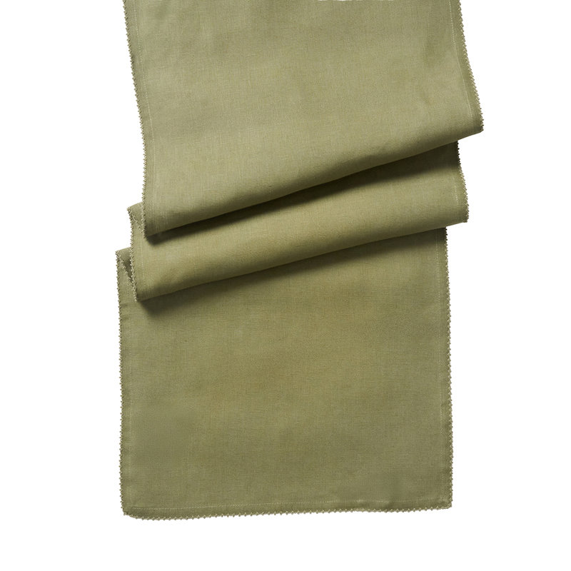 Berry Scallop 18" x 90" Table Runner, Sage