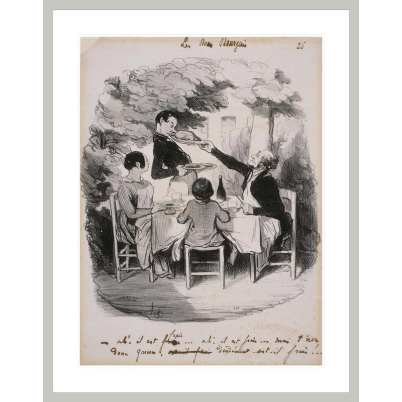 Les Bons Bourges: Ah! «Il est frais ... Mais t'nez donc Garçon» par Honoré Daumier, impression giclée encadrée