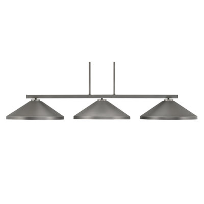 Bremer 3 Light Bar Shown With 14" Cone Metal Shades
