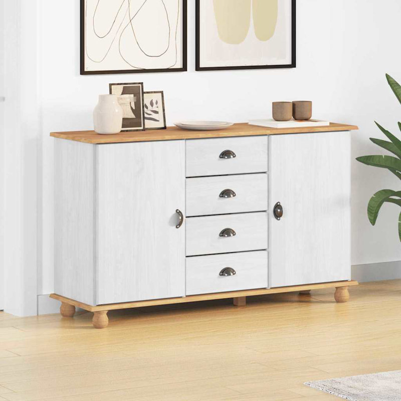 133.5cm Solid Wood Sideboard, White