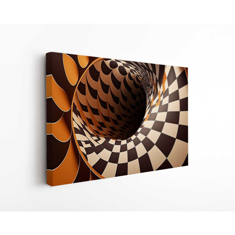Motif rond en spirale 3D de Fibonacci, H 20 po x l 30 po x P 1 po