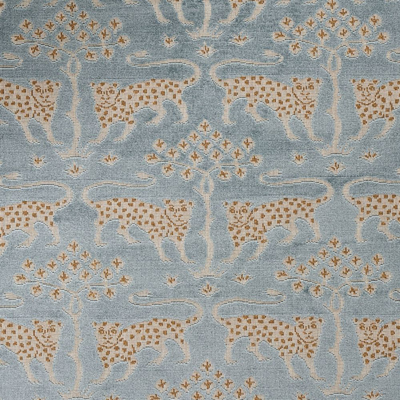 Woodland Leopard Velvet Fabric, Mineral