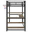 Metal Loft Bed With Shelves, Desk And Basketball Hoop