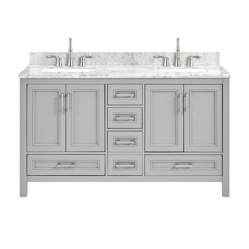 Amini 60" Double Bathroom Vanity Set, Gray