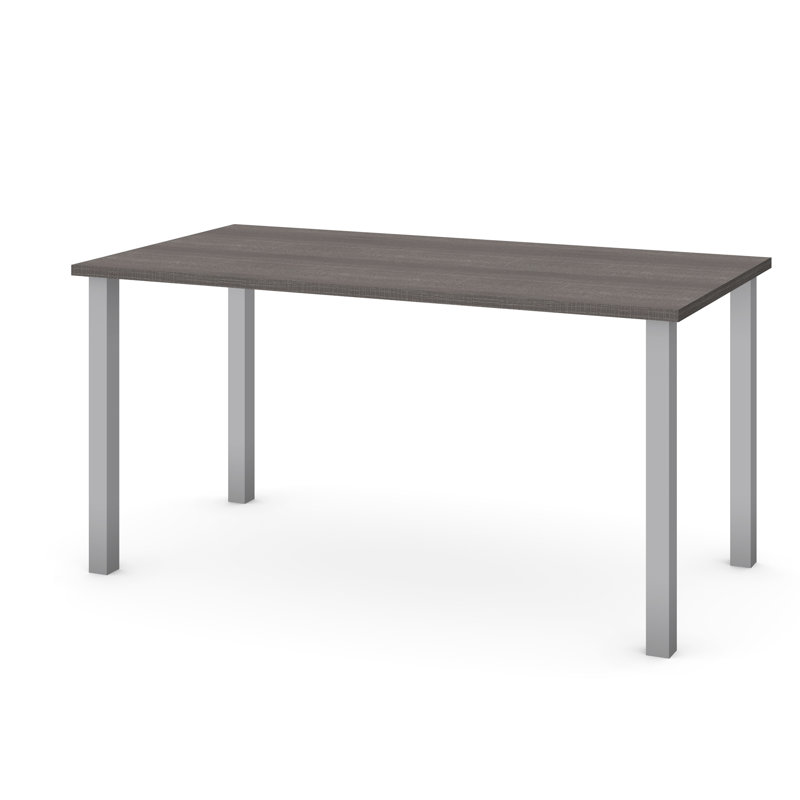 Manufactured Wood and Metal Writing Desk, Dark Gray, 29" H x 59.3" W x 29.5" D