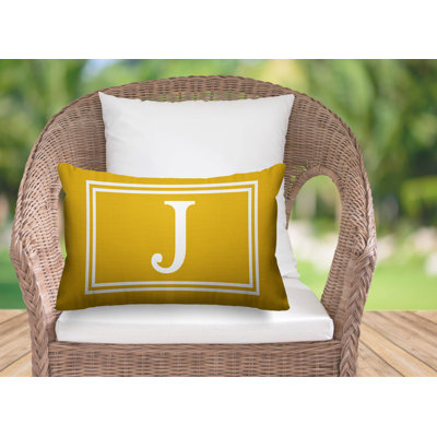 Rectangle_Monogram Printed Indoor/Outdoor Throw Pillow
