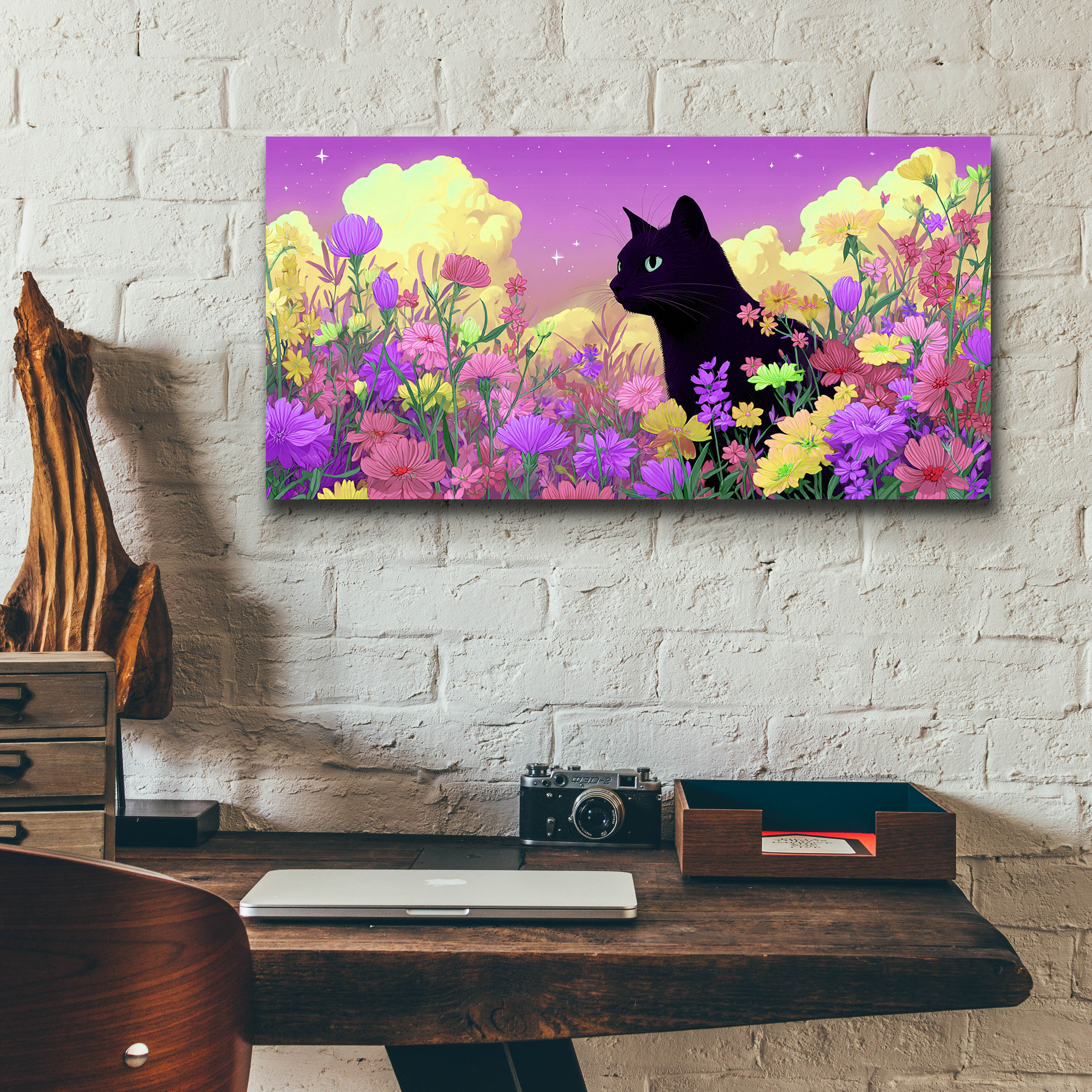 Latitude Run® 'Black Cat Meadow 4' by Ann Klee Acrylic Glass Wall Art ...