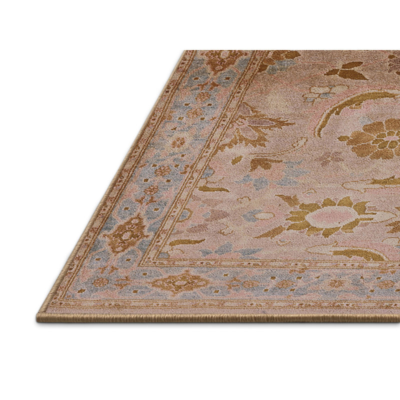 Tapis oriental beige / brun clair / bleu clair Skaghe, Rectangle 6 pi x 9 pi