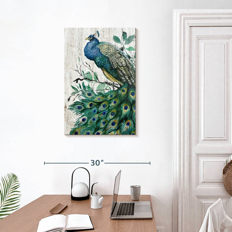 Brampt Wooden Peacock, 30" H x 20" W