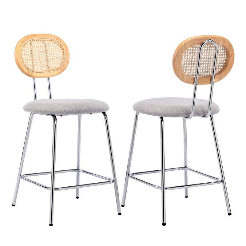 Tabouret de bar rembourré Ceferina, Gris