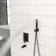 Douche carrée de 16 pouces à fixation au plafond, bec de baignoire en cascade, 3 fonctions avec douches pluviales et douches à main, support de jet de pluie au-dessus