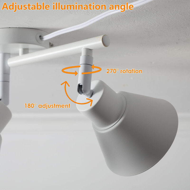 3 Light Plug In Track Lighting Kit,Modern Plug In Ceiling Light Fixture,14.7Ft Cord,Timer & Dimming Switch,Flexibly Rotatable Light Head (White)