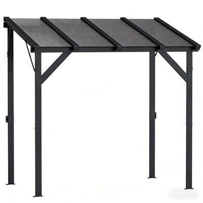 Outdoor Canopy Shelter,Hardtop Grill Gazebo,Lean-To BBQ Shelter