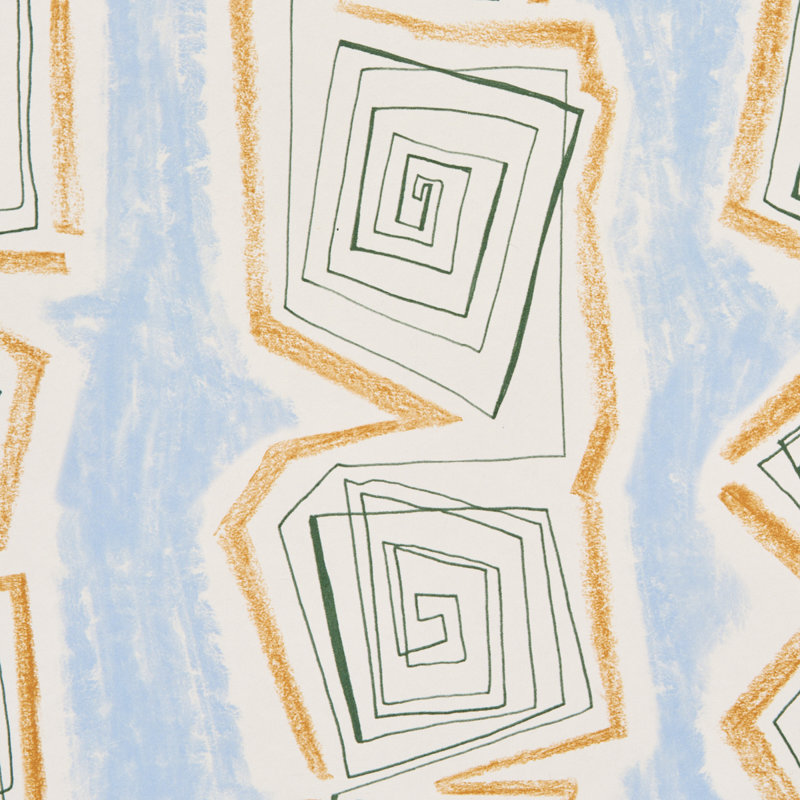 Schumacher x Backdrop Taboo Wallpaper, Sky