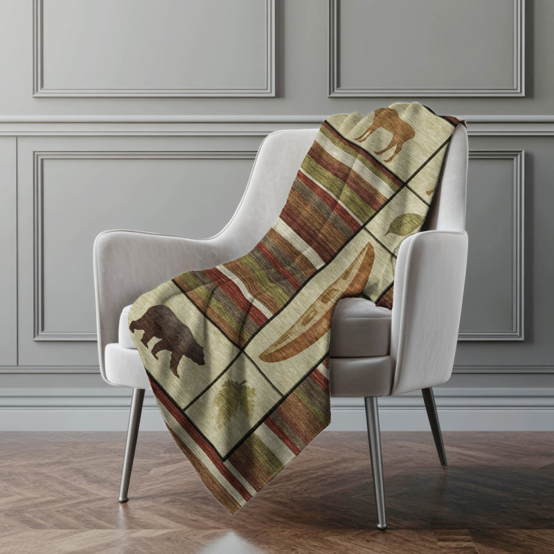 Addison Machine Washable Sherpa Cabin Throw Blanket