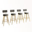 Ensemble de 2 tabourets de bar à hauteur de comptoir Reynold, avec chaises rembourrées en velours-681994745
