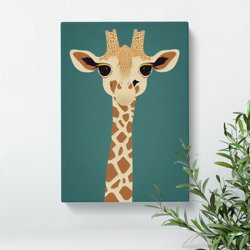 Giraffe Art No.3 - Wrapped Canvas, 76cm H x 50cm W x 3cm D