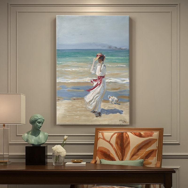 «A Windy Day» - toile tendue par Joaquin Sorolla y Bastida, 24 po x 36 po
