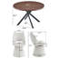 Ensemble de salle à manger pliable moderne 5 pièces avec table ronde et chaises rembourrées-129878049