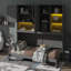 Lit escamotable simple de taille simple avec armoire supérieure, étagère, lit pliant peu encombrant avec éclairage et port USB-1846348320