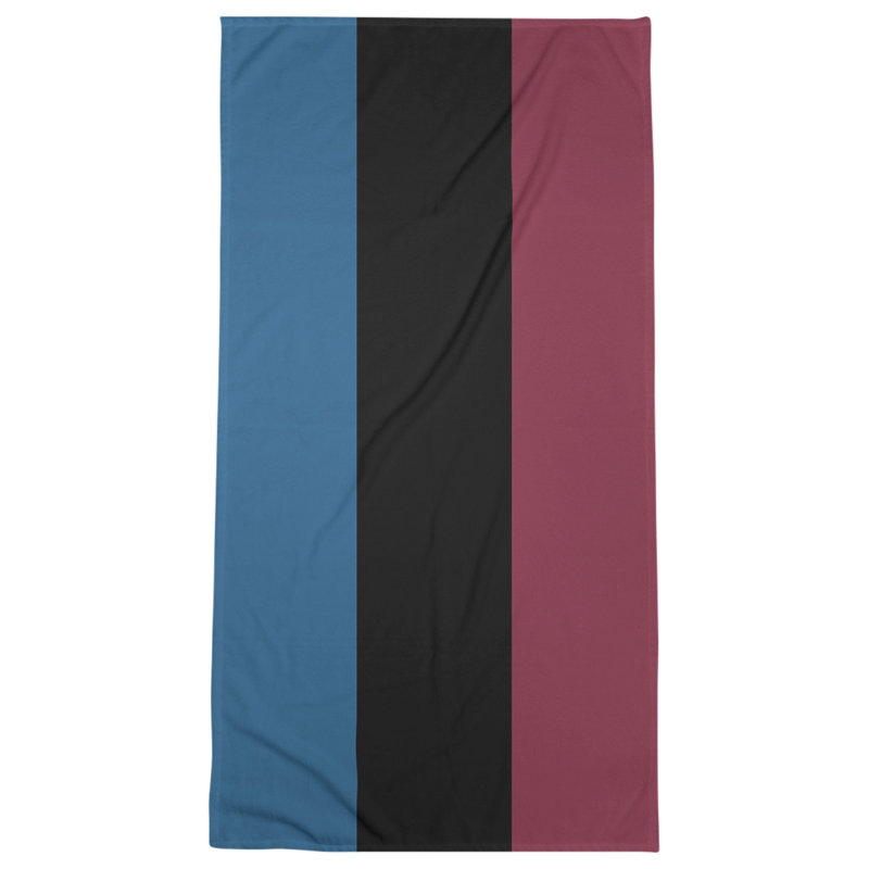 Columbus Lightweight Beach Towel, Microfiber, Blue/Black/Burgundy