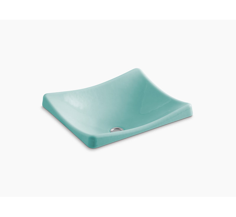 DemiLav Metal Specialty Vessel Bathroom Sink, Vert vaporeux