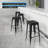 Set of 4 Stackable Backless Metal Bar Stools, Indoor/Outdoor Kitchen Counter Stools, Industrial Home Dining Chairs-117247553
