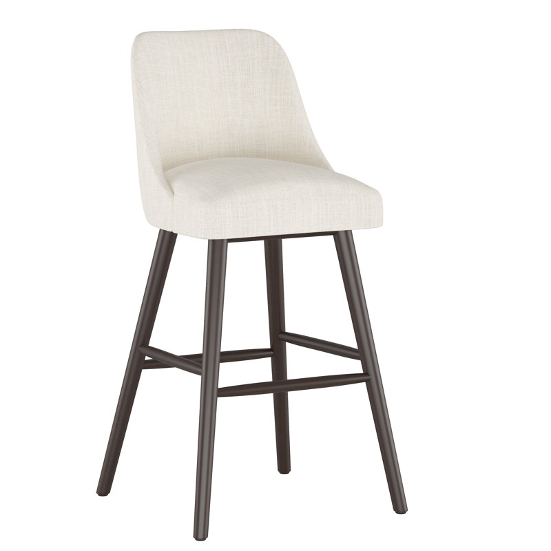Tabouret Gallie, Tabouret de bar (siège d'une hauteur de 31 po), Espresso, Lin talc classique