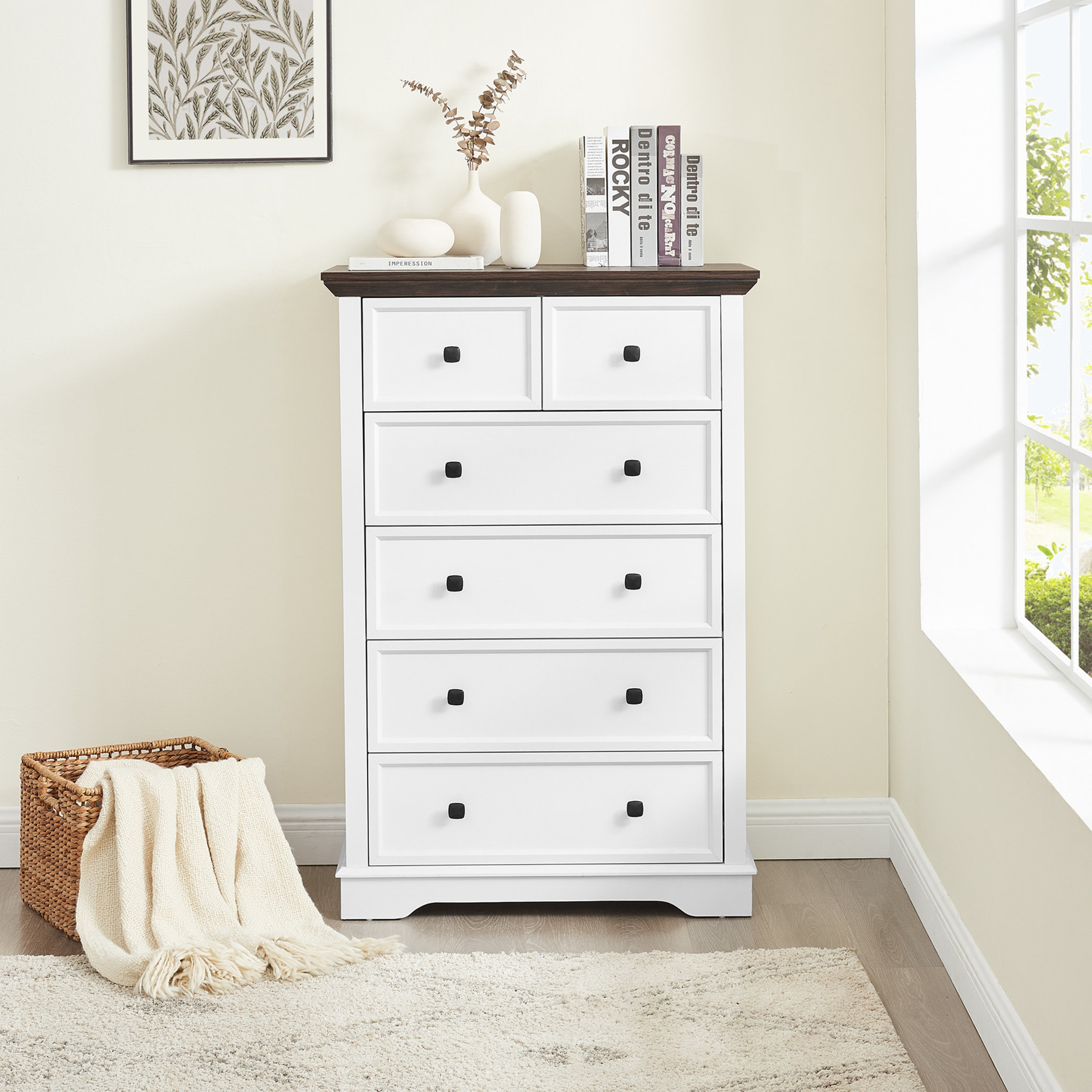Breakwater Bay 6 Drawer Dresser,6 Drawers cabinet Tall Chest of Drawers ...