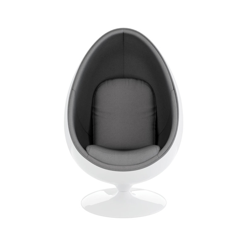 Chaise de patio pivotante avec coussins, Polyester rouge / laine cachemire, Blanc