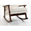 Fauteuil à bascule d'appoint moderne du milieu du siècle avec structure en bois, recouvert de tissu pour un confort optimal à la lecture.-986060565