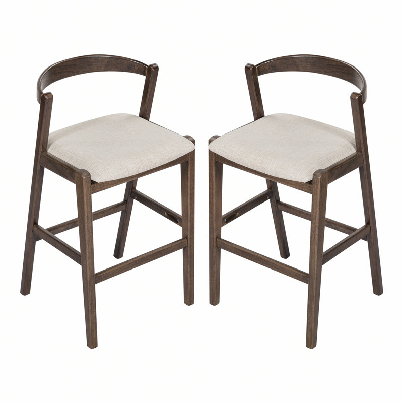 Ensemble de 2 tabourets de bar pour l'intérieur, Marron foncé