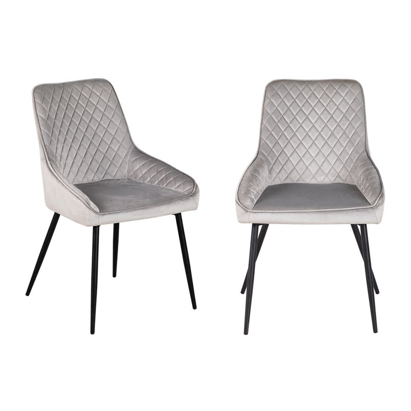 Bugrane Velvet Upholstered Armchair, Grey