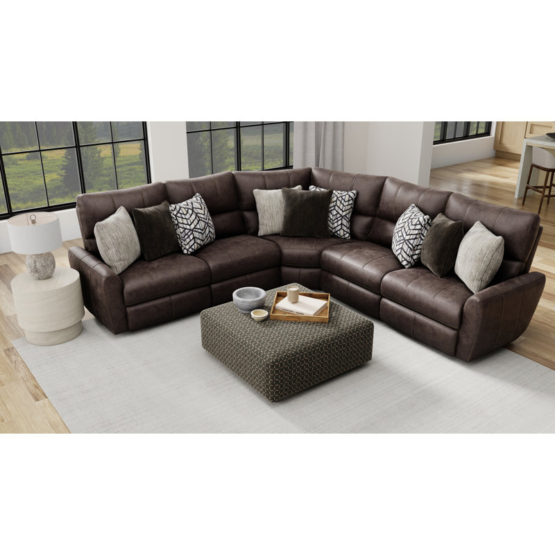 Norihisa 3pc Deep Seating Power Reclining Sectional With 1 Castered Cocktail Ottoman