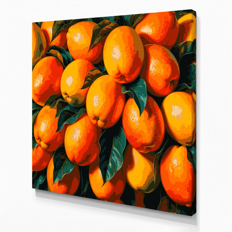 Art mural sur toile vert "Fruit mano", H 16 po x l 16 po