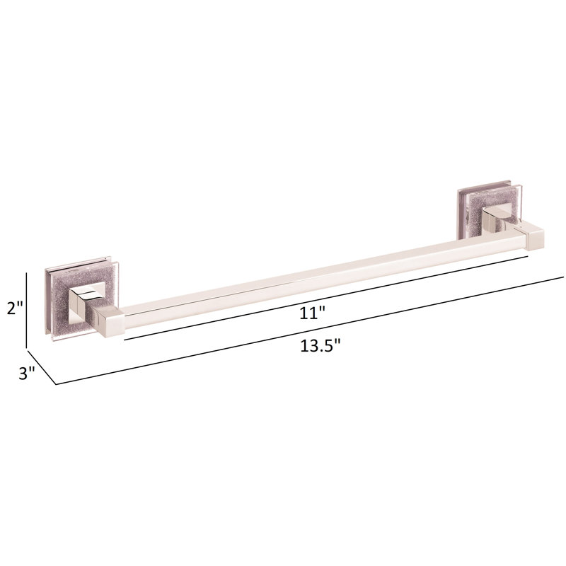 Zaven 13.5'' 1 Wall Towel Bar, Argent / rose