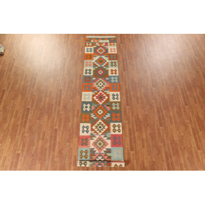 Reversible Wool Kilim Oriental Runner Rug 3x16