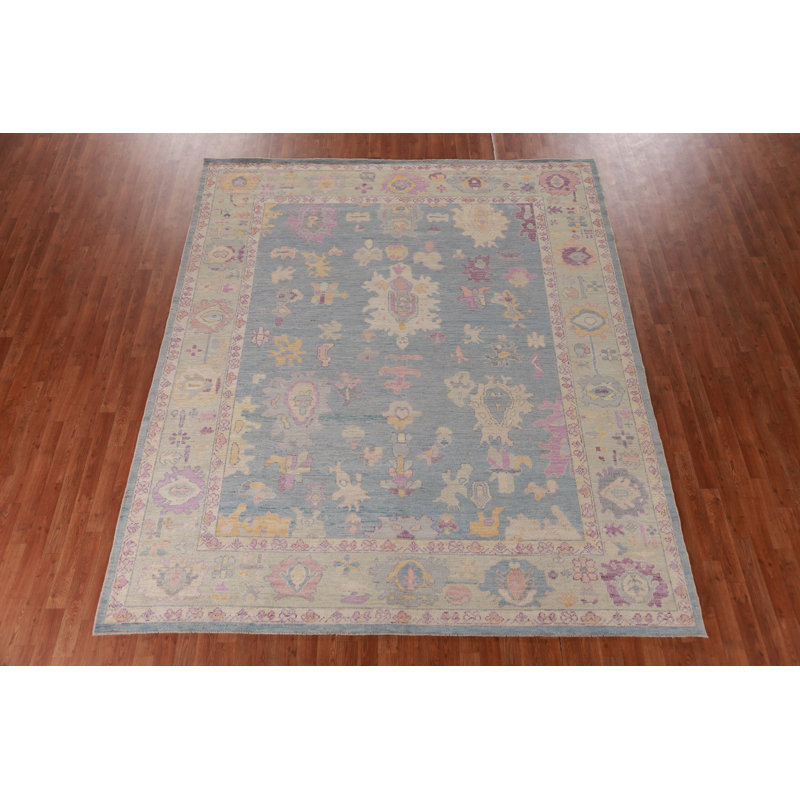 Handmade Blue Oushak Vegetable Dye Area Rug 8x10