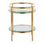 Table d'appoint Rhonda Contemporary / Glam en métal doré et verre transparent par Lumisource