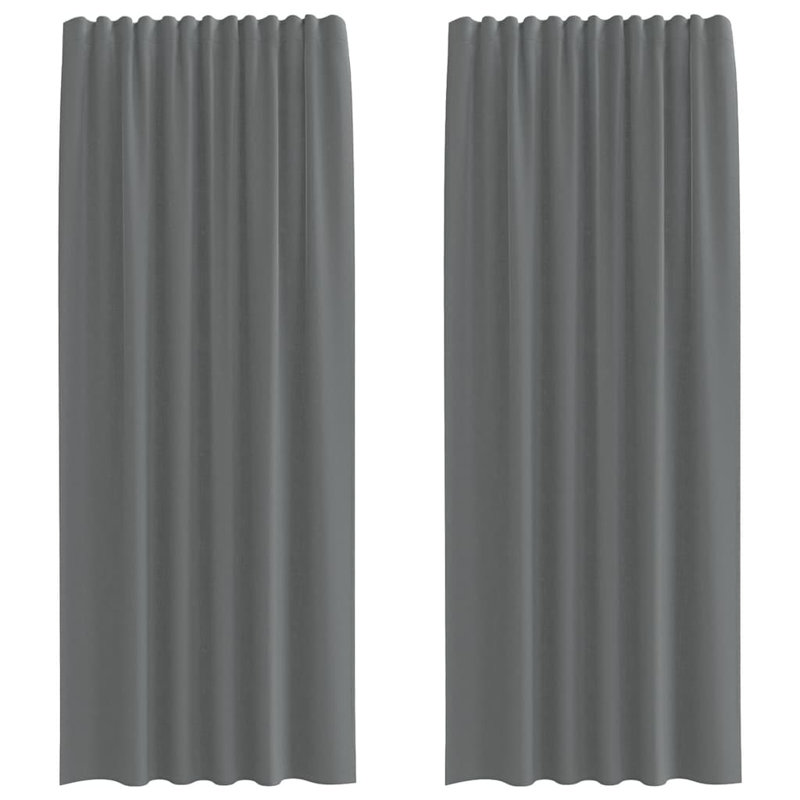 Semi Sheer Curtain Pair, 140cm Width x 245cm Drop, Dark Grey