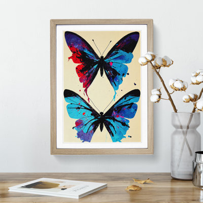 Butterflies Splatter Paint - Single Picture Frame Painting