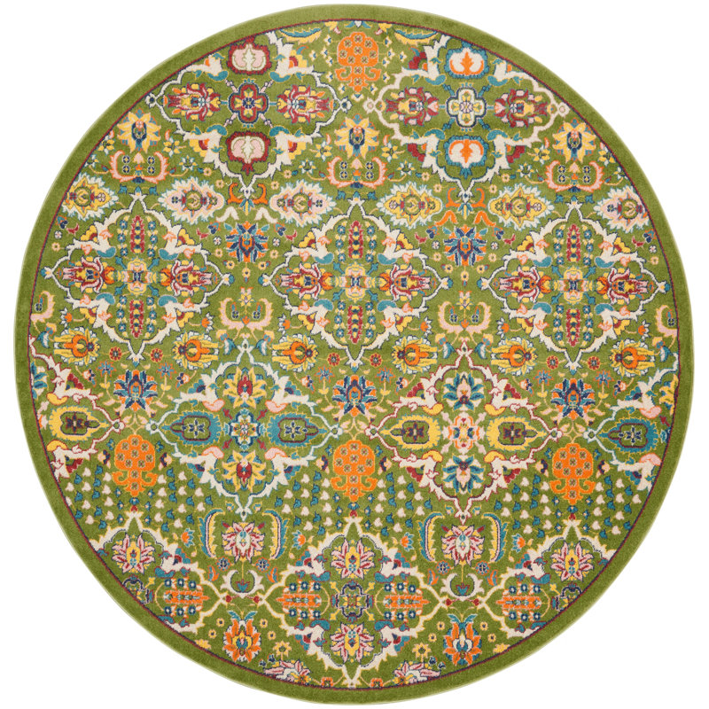 Weylyn Floral Indoor Rug, Round 7'10"