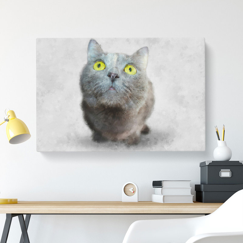 British Shorthair Cat Vol.4 - Wrapped Canvas Graphic Art, 35cm H x 50cm W x 3cm D