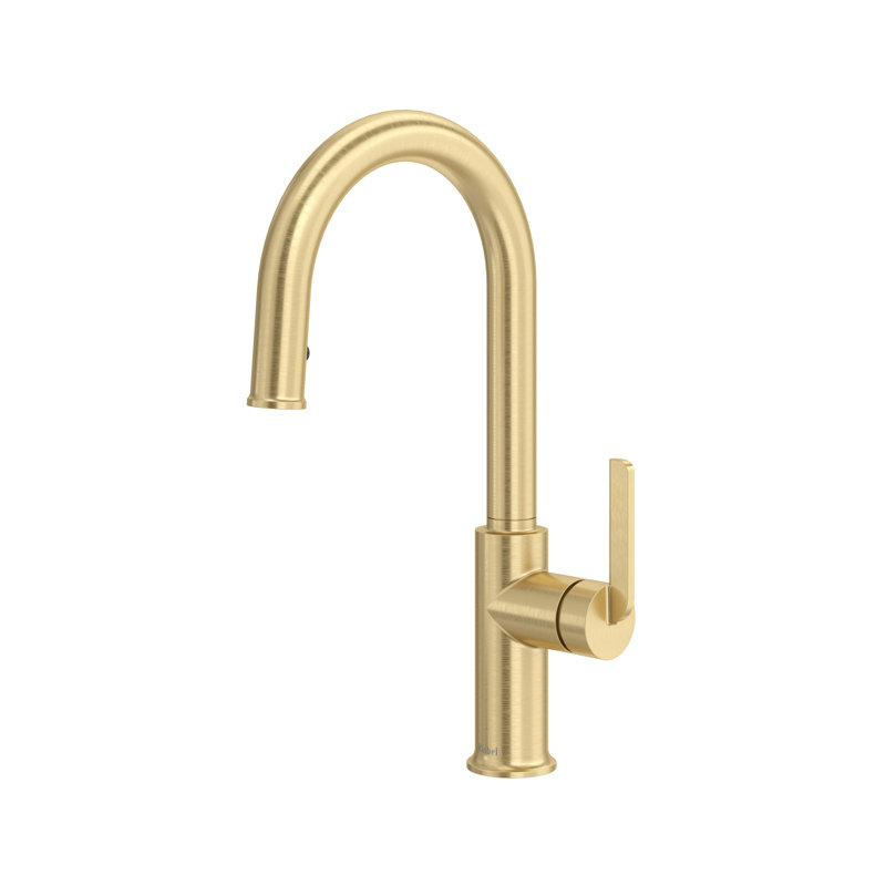 Authentica Pull-Down Kitchen Faucet With C-Spout, Satin Brass US4