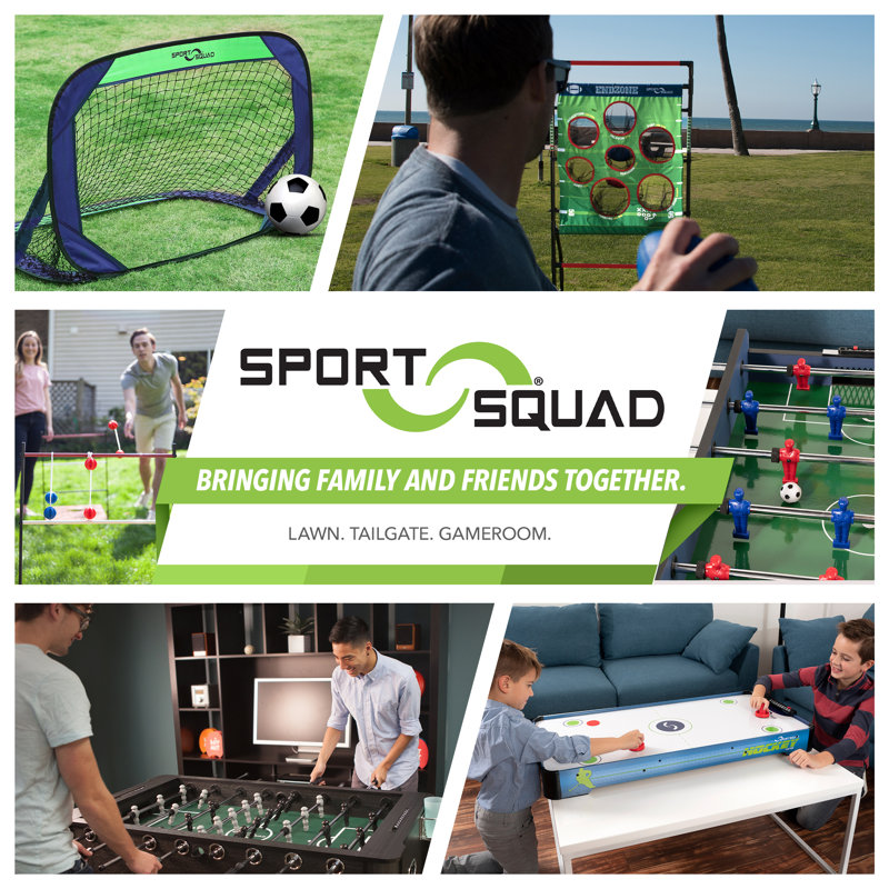 Ensemble d'entraînement de soccer portatif Sport Squad - deux buts de 4 pi - Équipement de soccer avec étui de transport - Buts de jeu pliables dans la cour