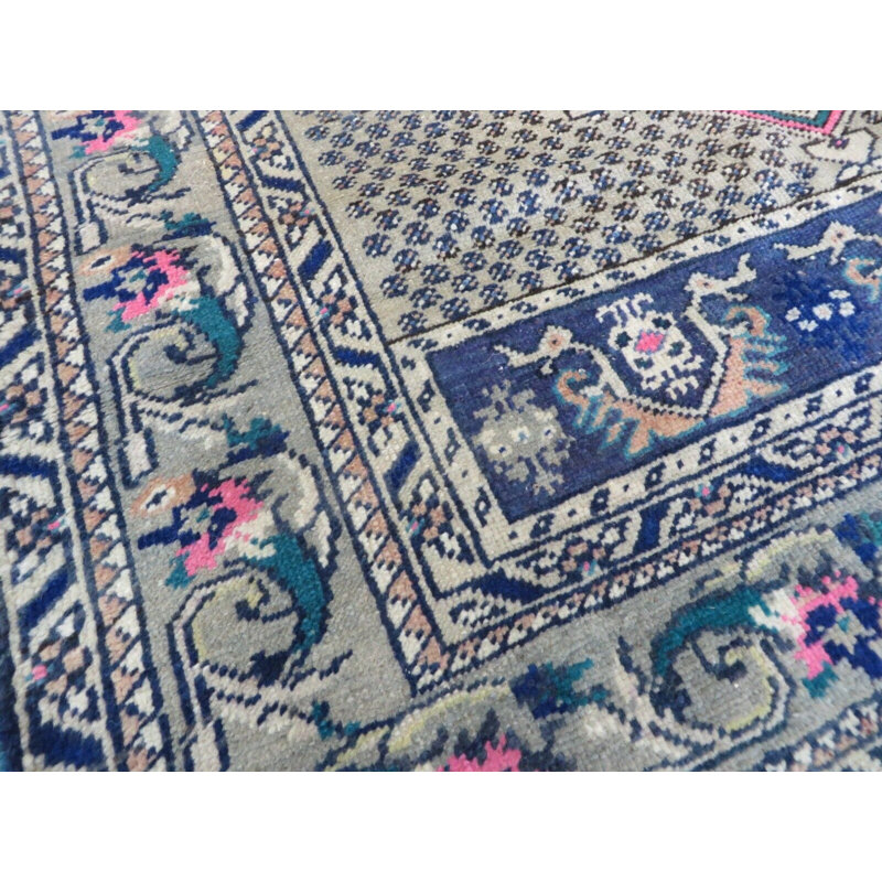 Haarun One-of-a-Kind 3'8" X 5'8" Wool Area Rug Blue/Pink/Teal/Beige