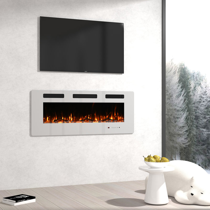 Foyer électrique Dahill, H 19,7 po x l 60 po x P 3,8 po, Gris