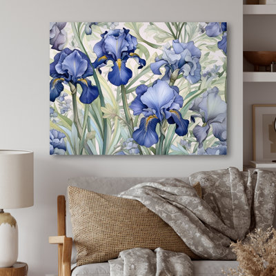 Purple Green Iris Impressions Flower IV - Irises Metal Wall Decor