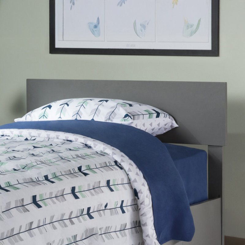 Daurice Solid Wood Panel Headboard, Twin, Gray
