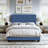 Diamond Linen Upholstered Platform Bed Frame with Adjustable Headboard - Boyd Sleep-227439988-227439986